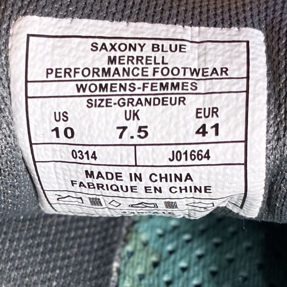Merrell Womens Trail Running Shoes US 10 Saxony Blue Vibram Sole - Picture 8 of 9